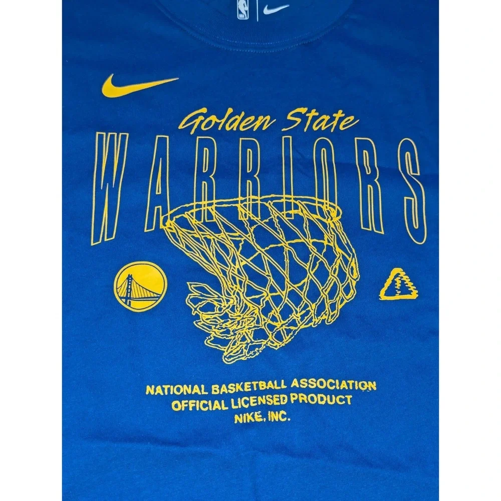 Nike NBA‎ Golden State Warriors Courtside Max90 Blue Tee FJ0371-495 Size Large